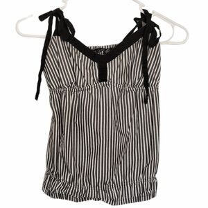 1090 * Volcom Vertical Stripe Tank Black White Size S